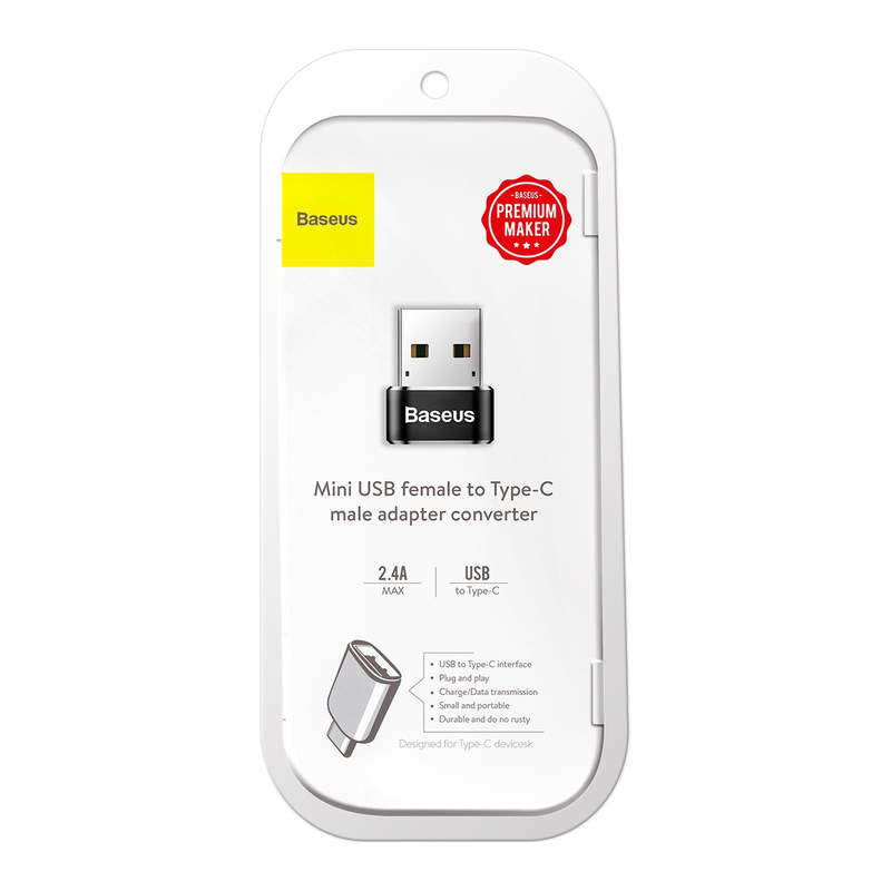 Baseus Type-C female to USB Male Converter Black Baseus Type-C female to USB Male Converter Black